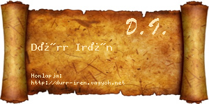 Dürr Irén névjegykártya